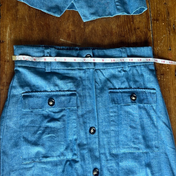 Monteau Los Angeles Chambray Vest & Skirt Set | Size M 💙 - Picture 16 of 16